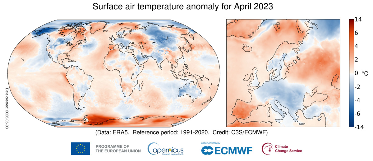 Rinnovabili • Riscaldamento globale 2023: il 4° aprile più caldo di sempre
