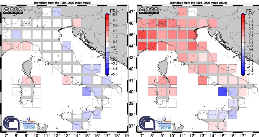 Rinnovabili • Clima Italia maggio 2023: il riscaldamento rallenta, -0,14°C