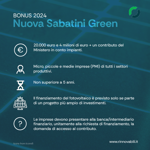 Incentivi al fotovoltaico per aziende per aziende, la nuova sabatini green