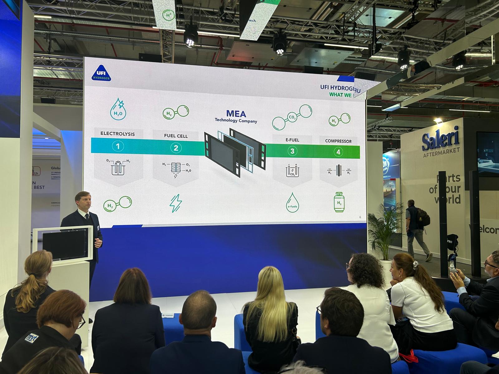 Idrogeno verde, le membrane rivestite di catalizzatore di UFI Hydrogen ad Automechanika